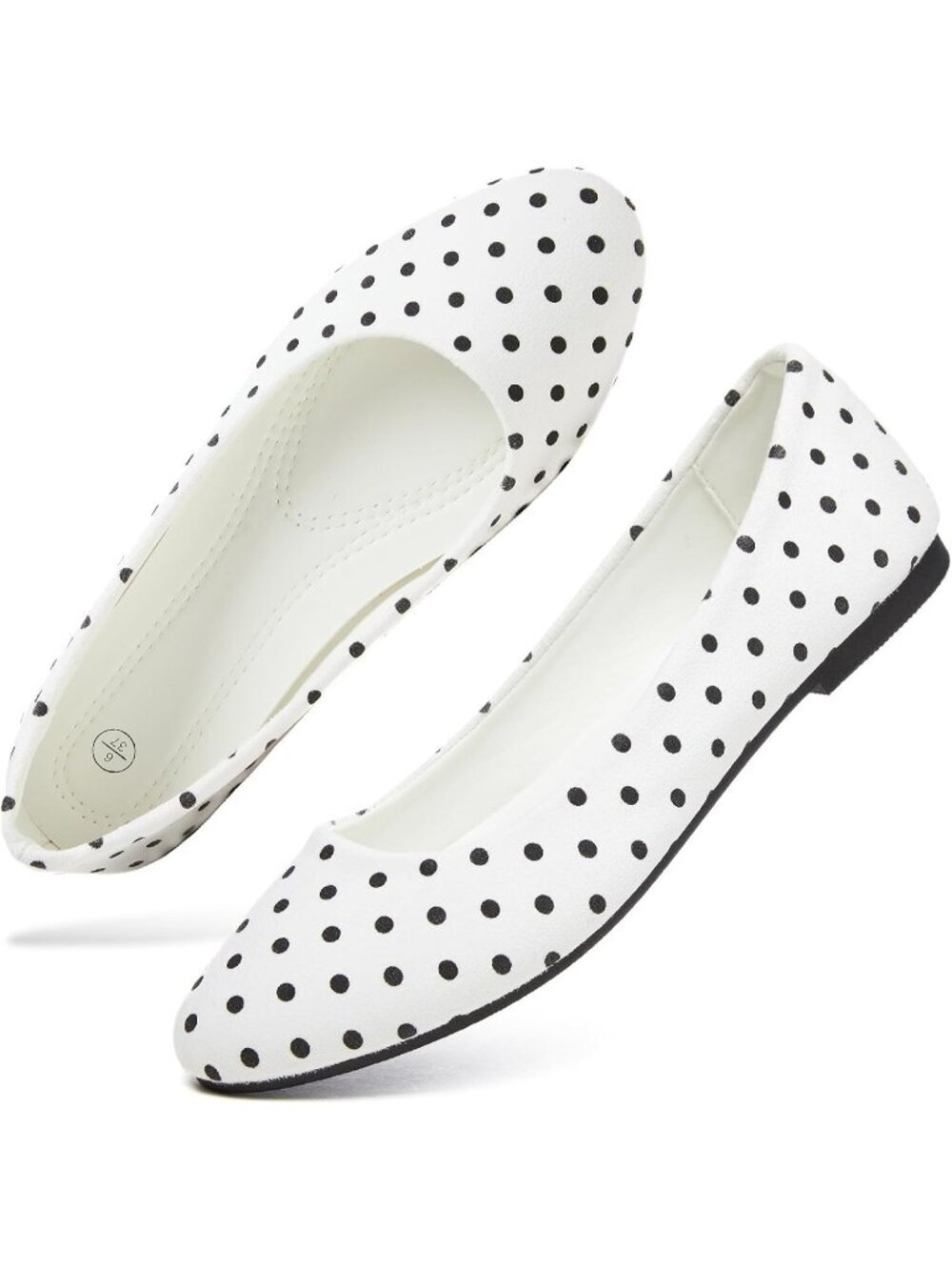 Women's White PU Leather Slip on Flats Ballet Flats Dress Comfortable Shoes